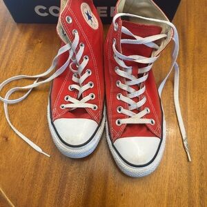 Converse Red and White High-Tops